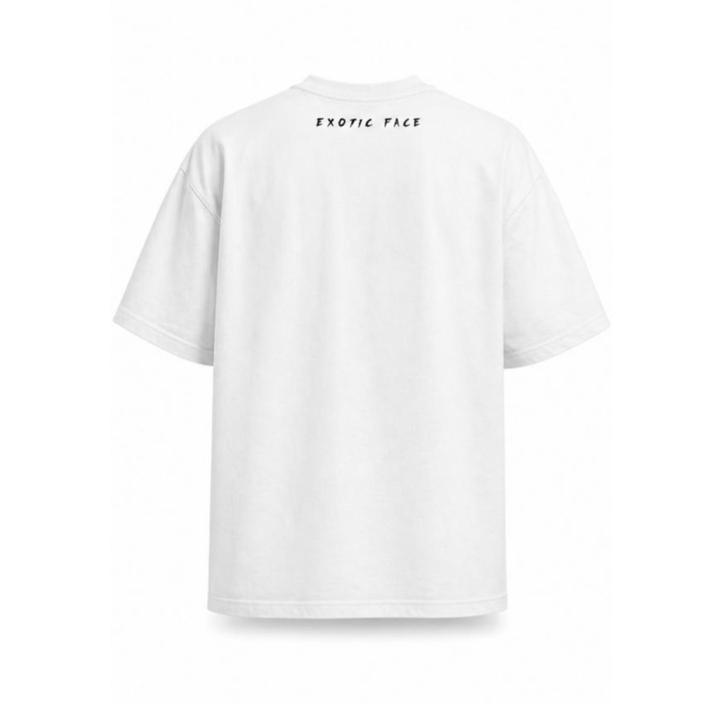 Camiseta Exotic Face manga corta oversize blanca