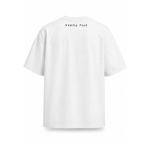 Camiseta Exotic Face manga corta oversize blanca