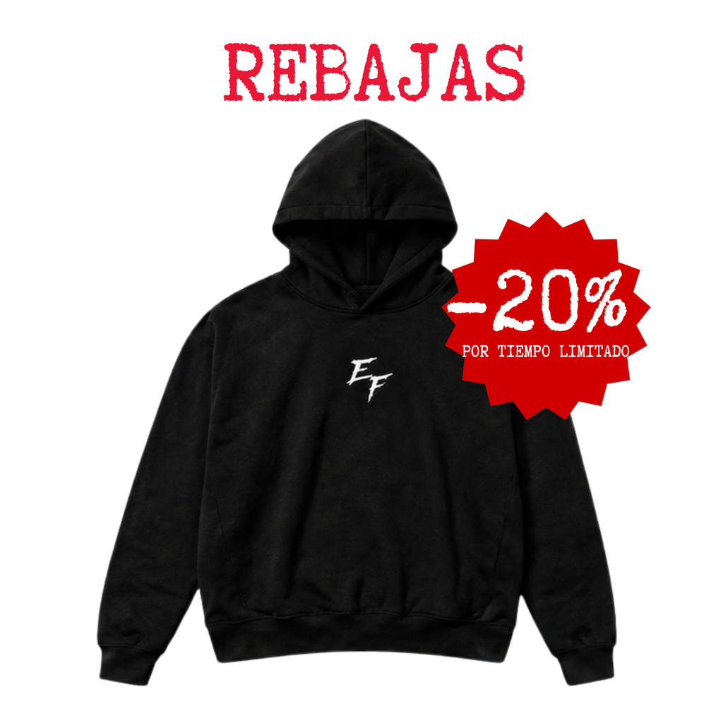 Hoodie Exotic Face negra oversize