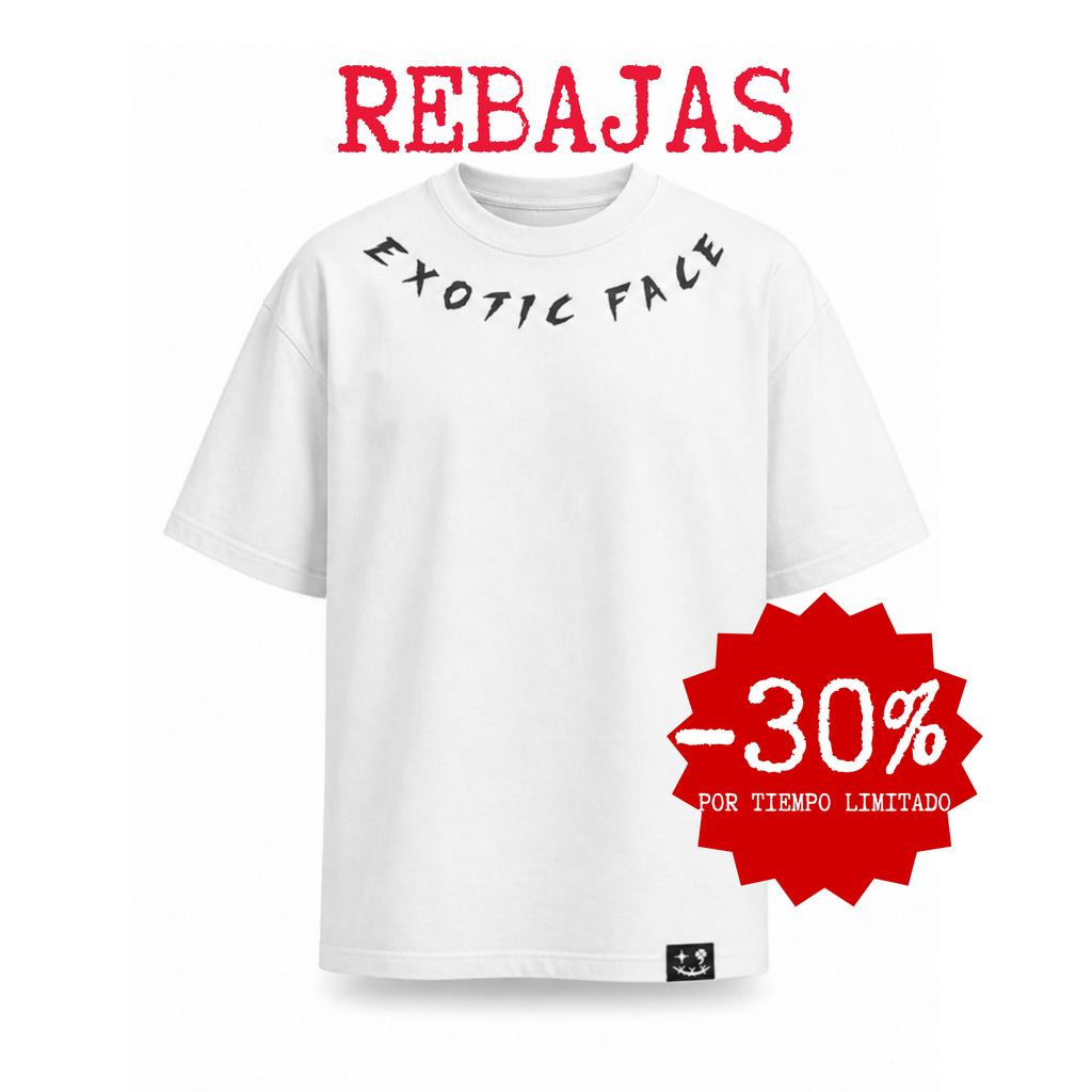 Camiseta Exotic Face manga corta oversize blanca