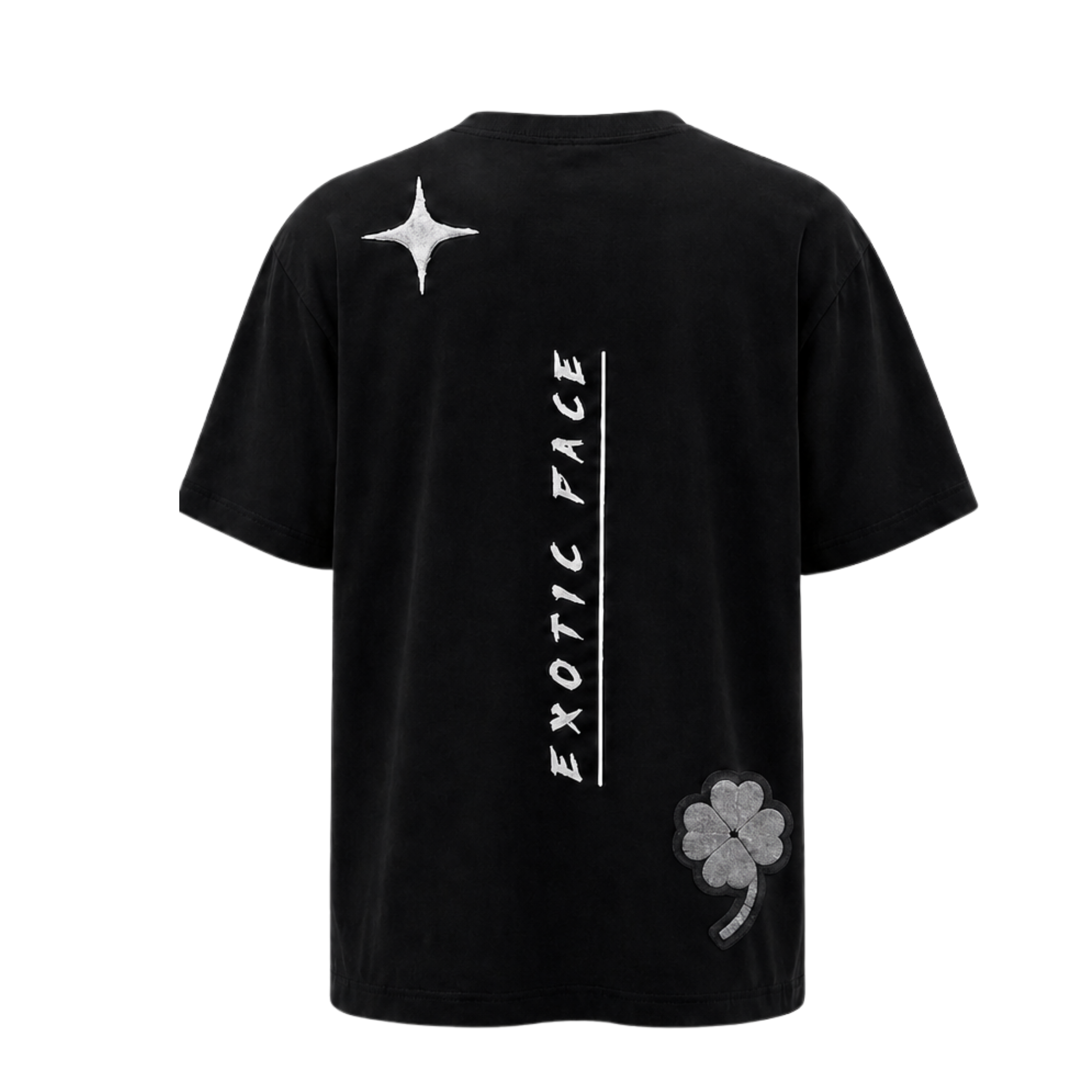 Camiseta oversize negra rostro Chenille Exotic Face