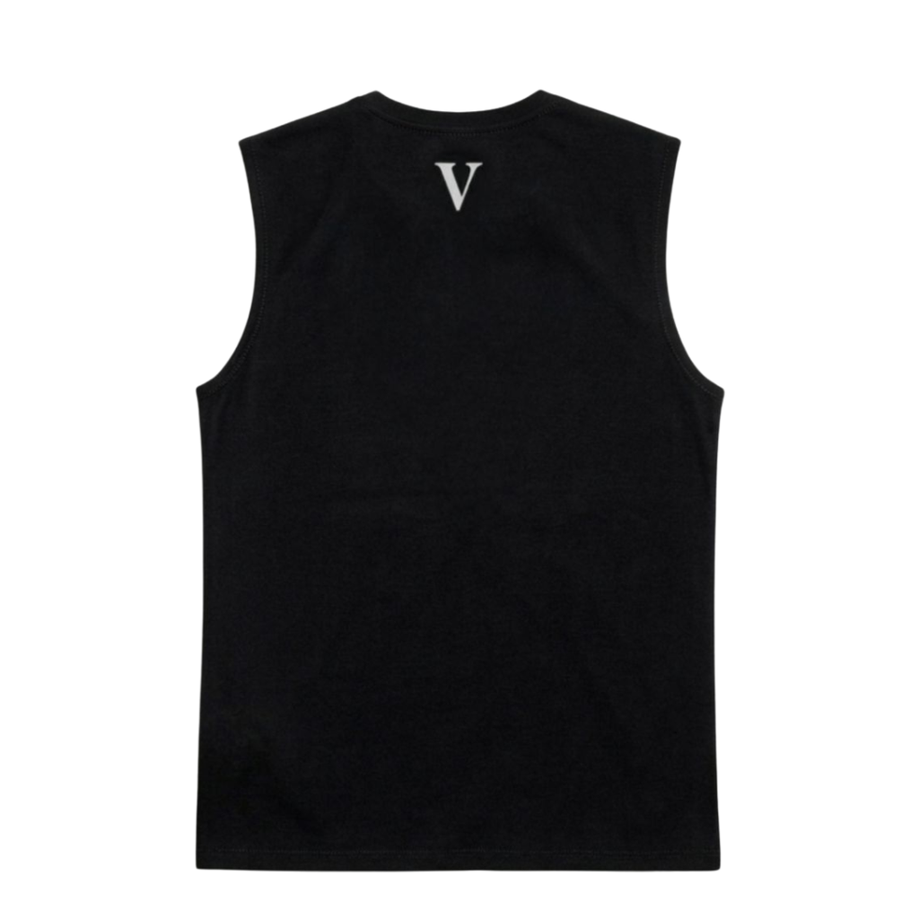 Camiseta sin mangas oversize Exotic Face negra