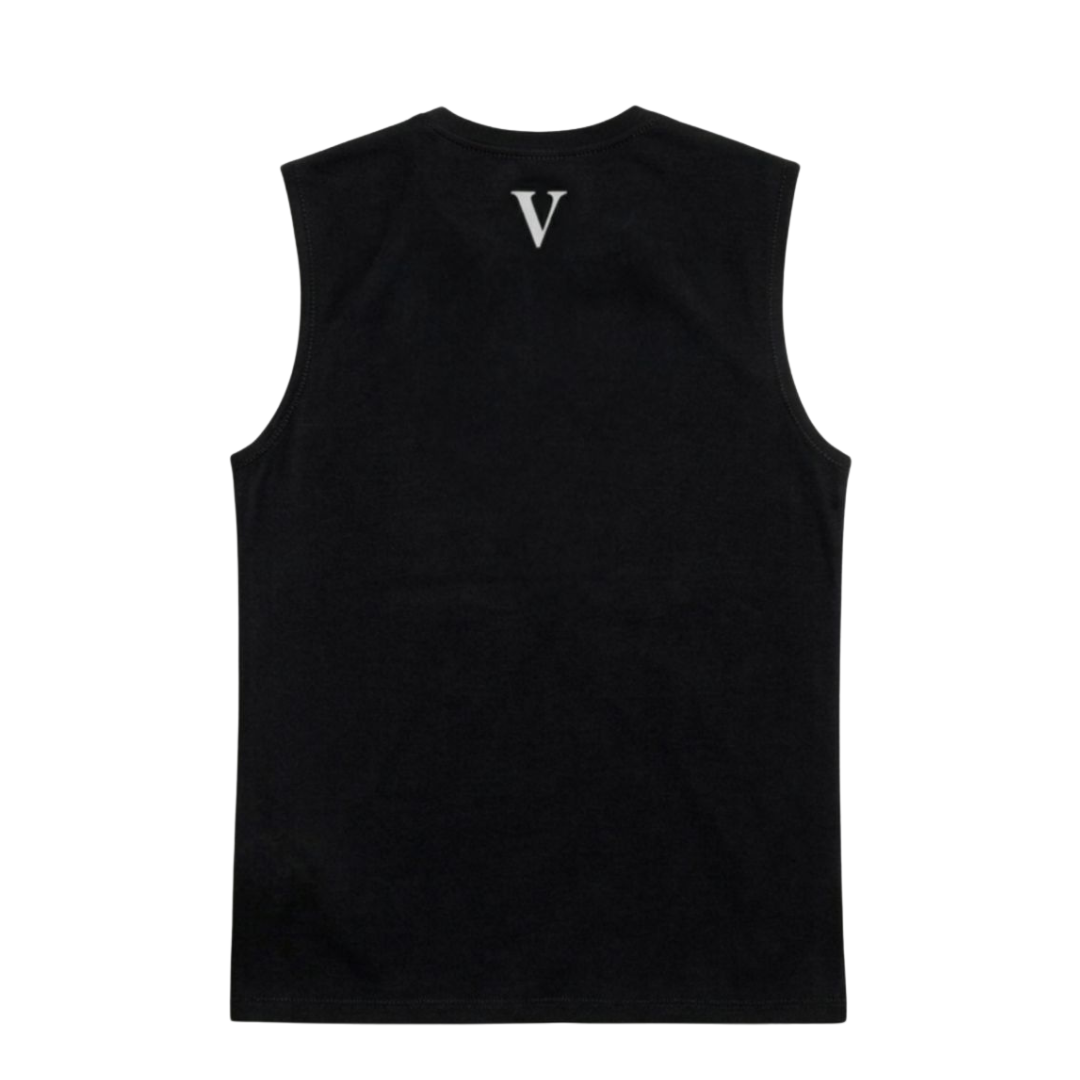 Camiseta sin mangas oversize Exotic Face negra