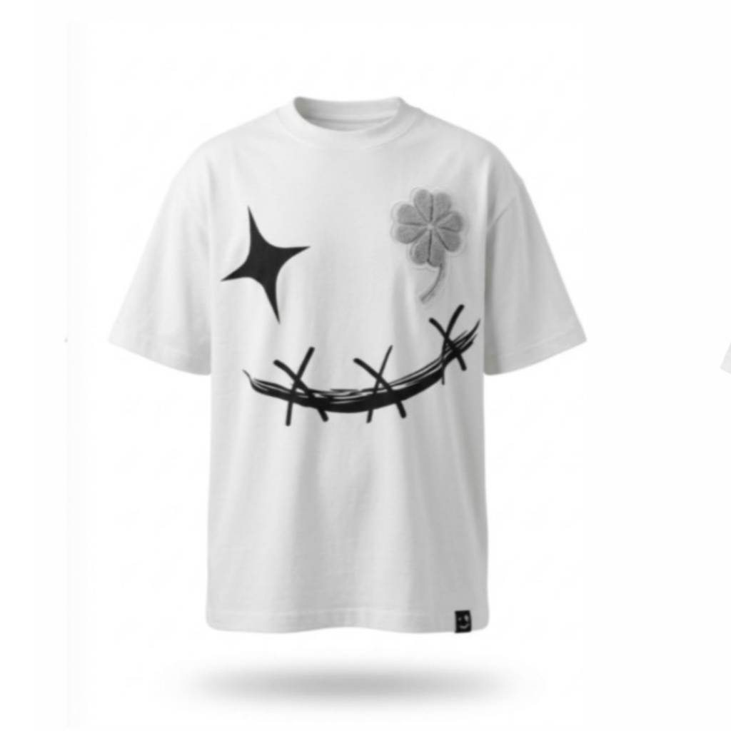 Camiseta Exotic Face Chenille Blanca